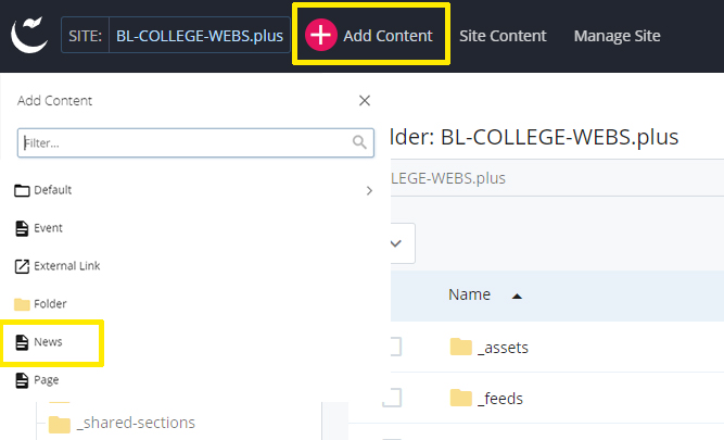 Select news screenshot