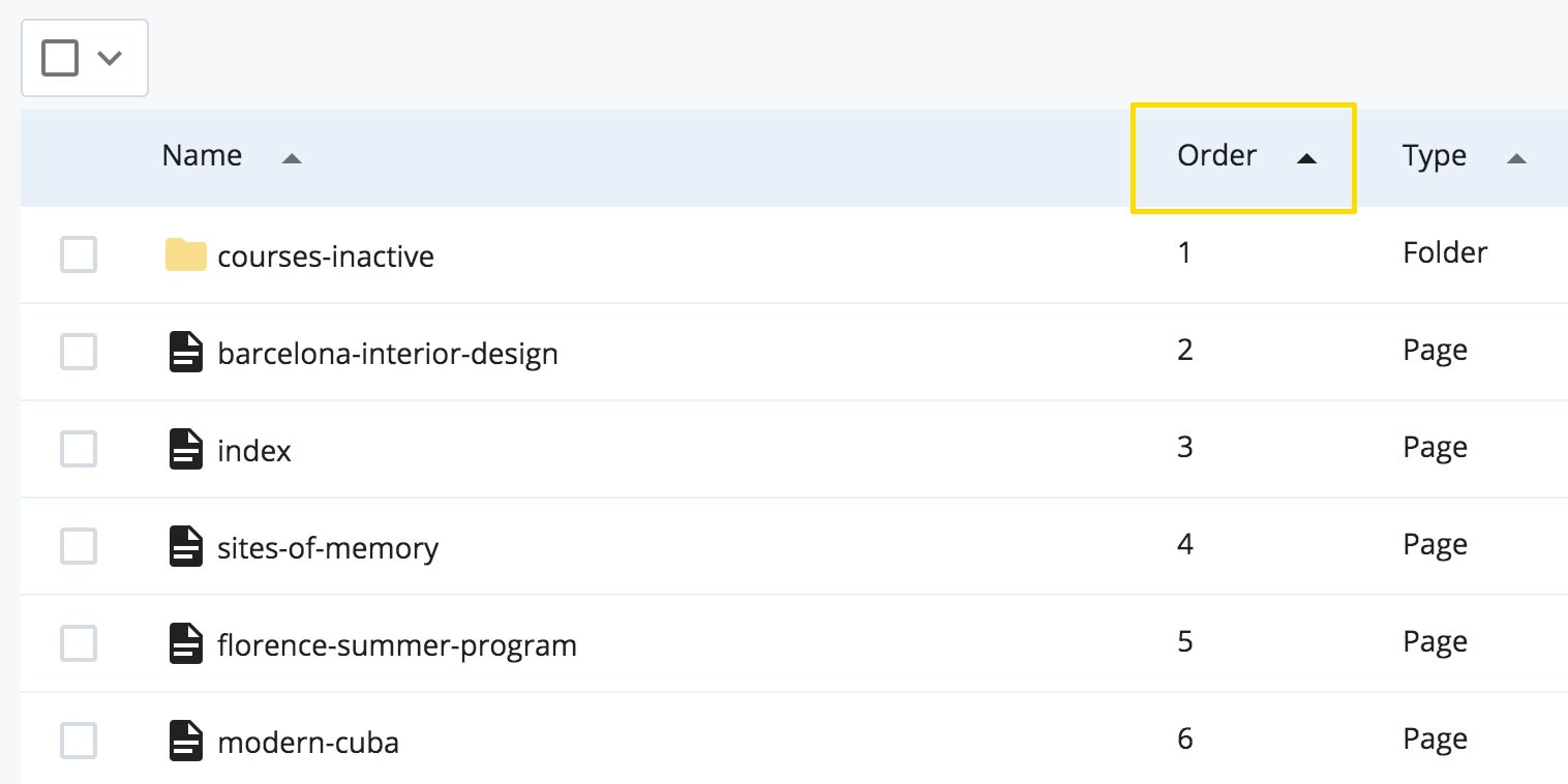 Order items screenshot