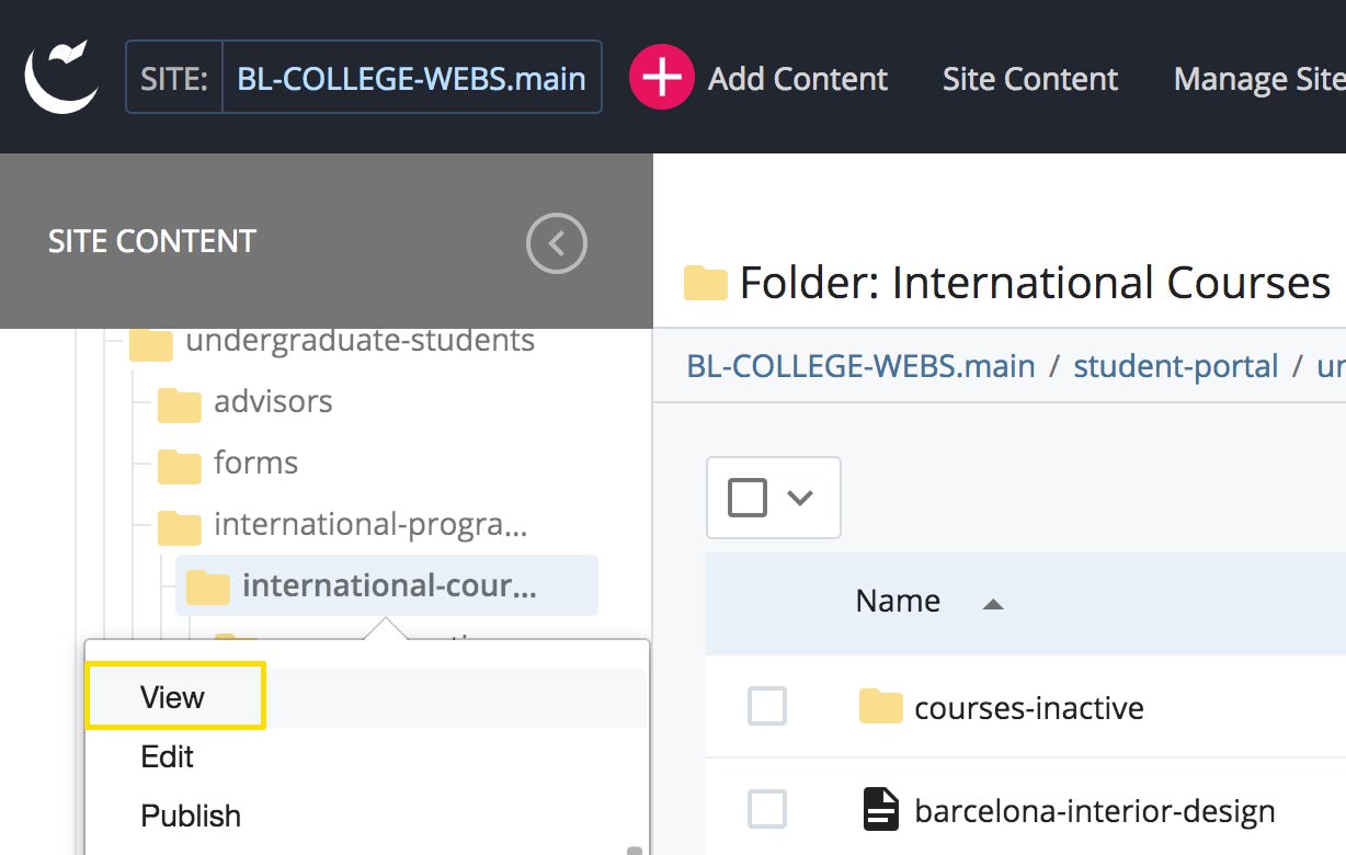 View item screenshot