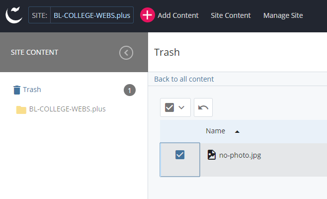 Select deleted screenshot