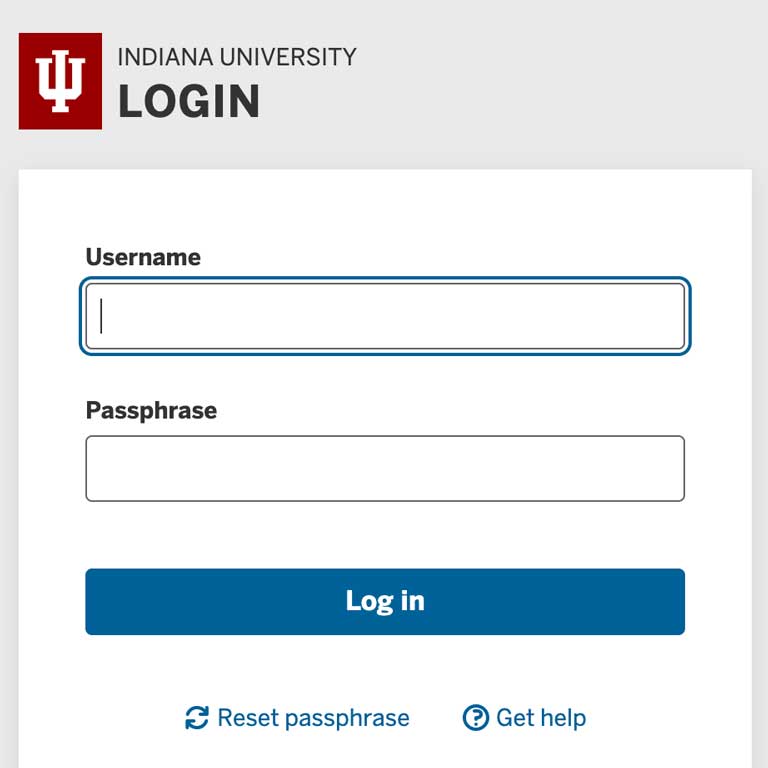 Screenshot of WCMS log in page